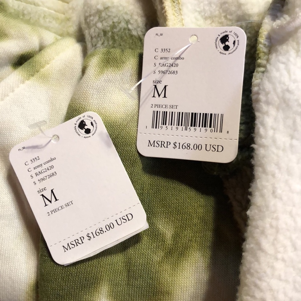 Free People Kelly Washed Tie Dye Lounge Set Medium Green Matching Sweats 🤩 F5 - Picture 10 of 10